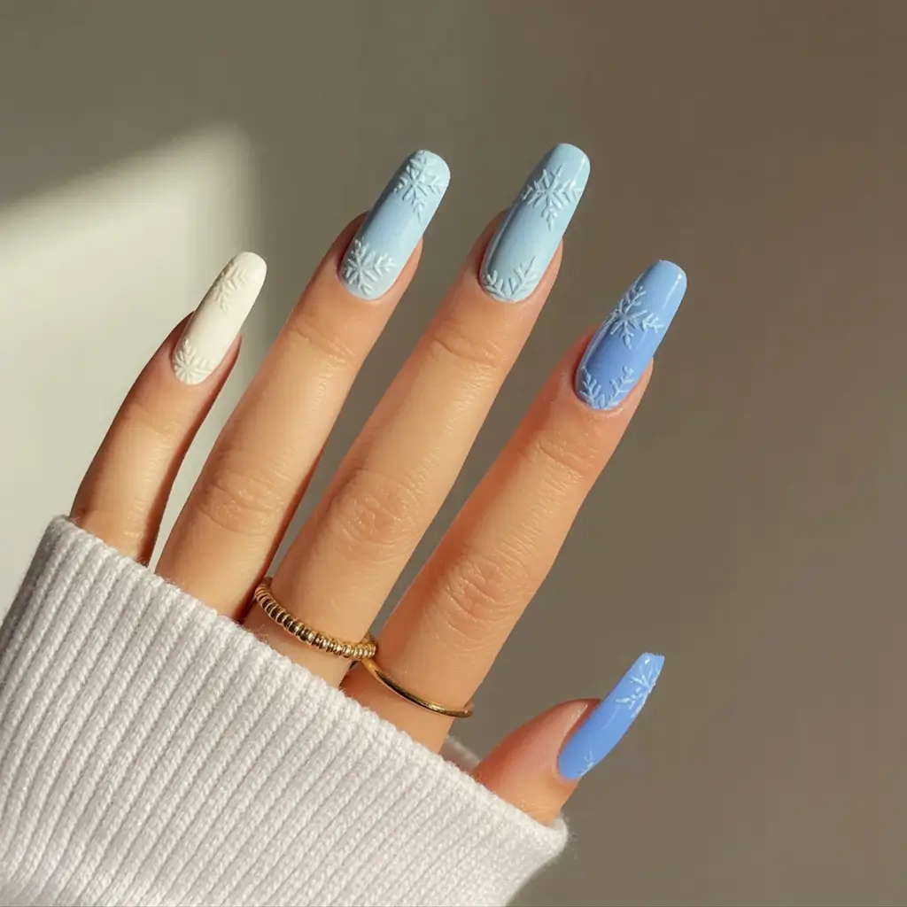 fall/winter nails color Snowflake Imprint