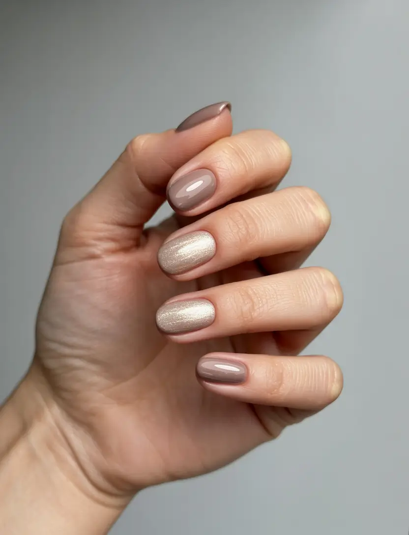 fall/winter nails color Golden Taupe Elegance