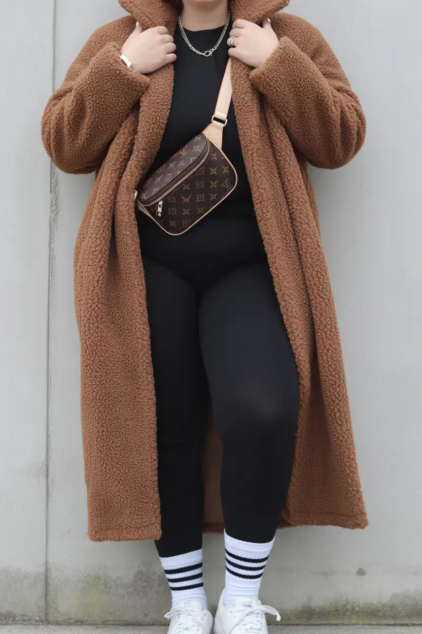 plus size winter outfits cold weather Sporty Street Teddy