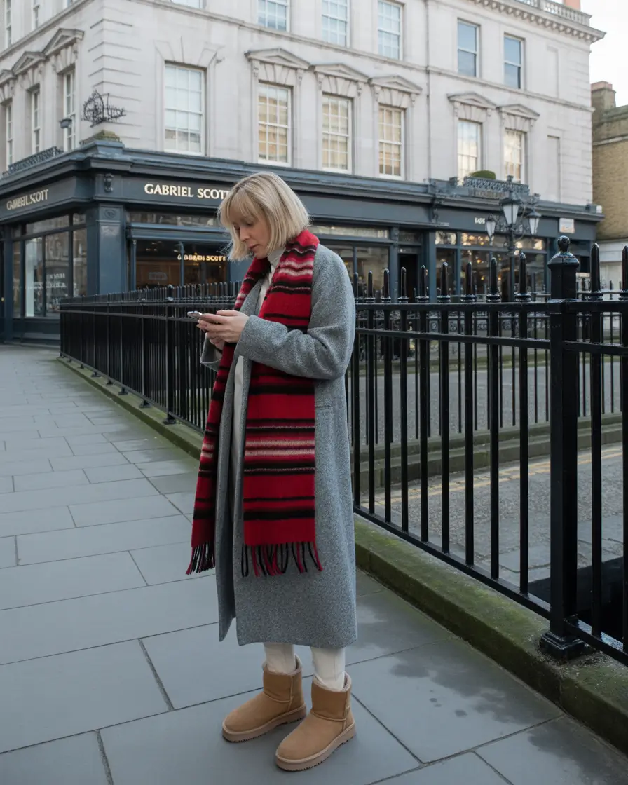 uggs outfit winter Pop of Red for a Winter Statement