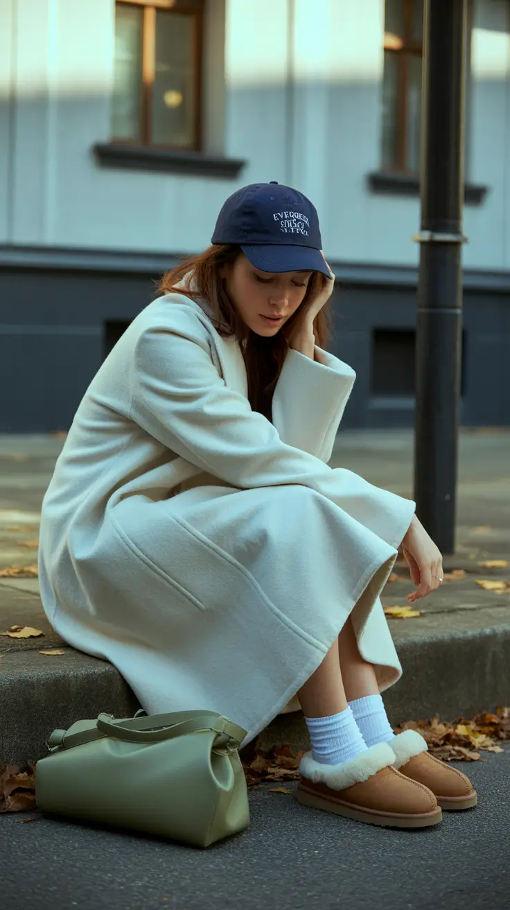 uggs outfit winter Minimalist Cream with Baseball Cap Twist
