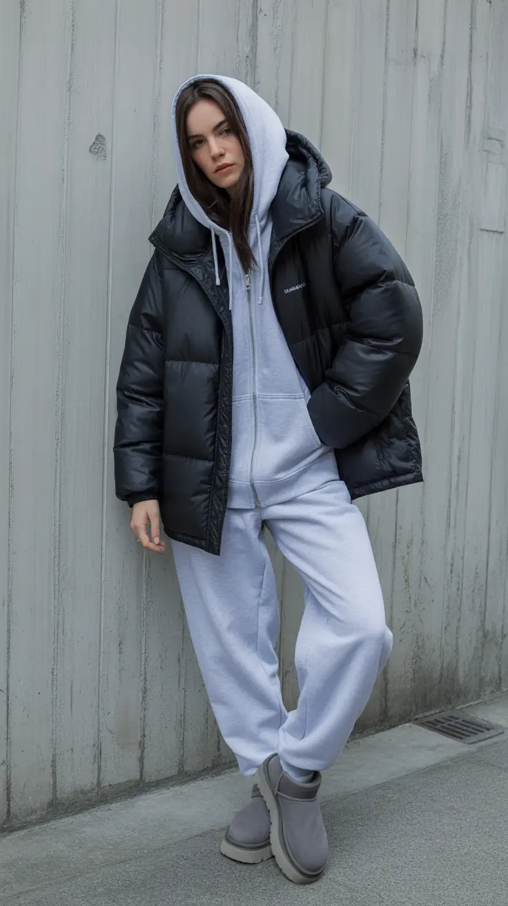 uggs outfit winter Sporty Puffer with Streetwear Spirit