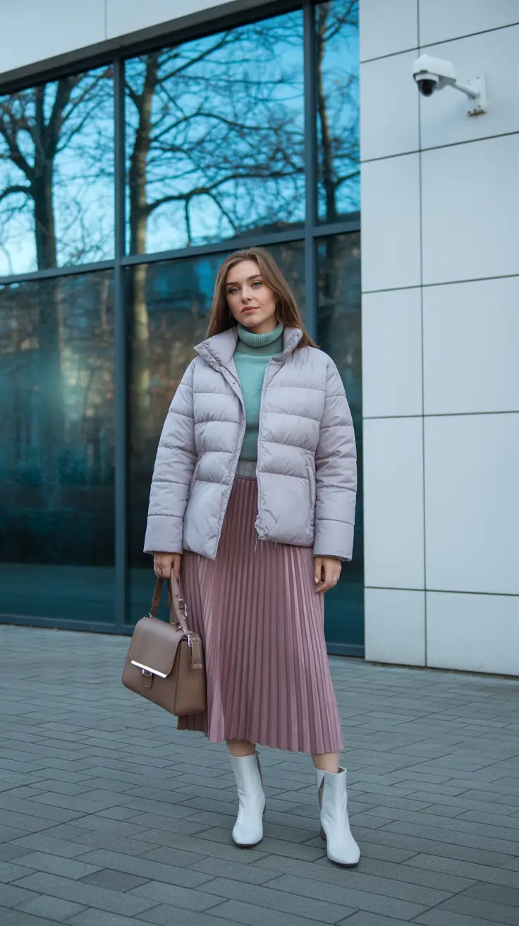 winter outfit inspo 2026 aesthetic Romantic Pastel Mix