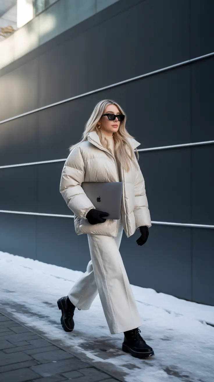 winter outfit inspo 2026 aesthetic Tech Minimal White