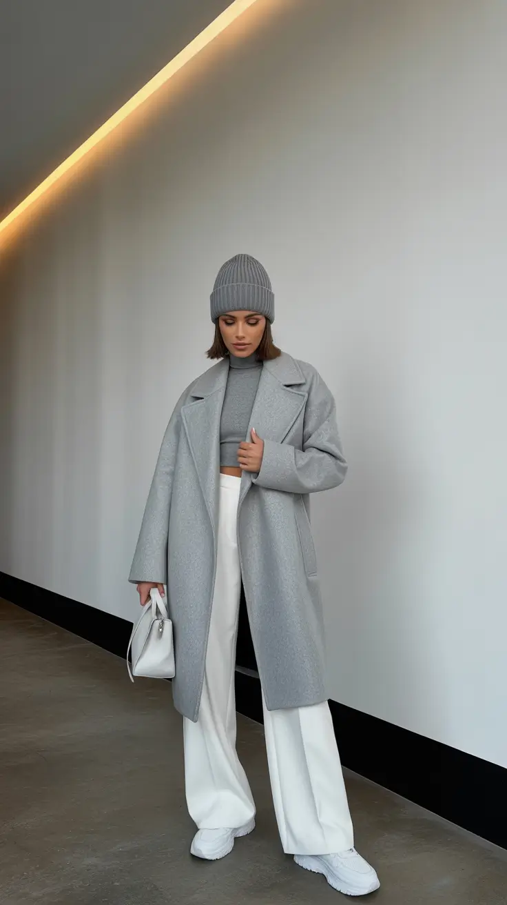 winter outfit inspo 2026 aesthetic Minimalist Grey Tones