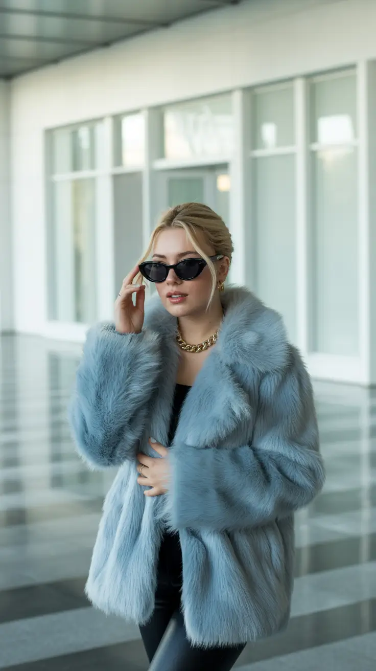 winter outfit inspo 2026 aesthetic Powder Blue Luxe