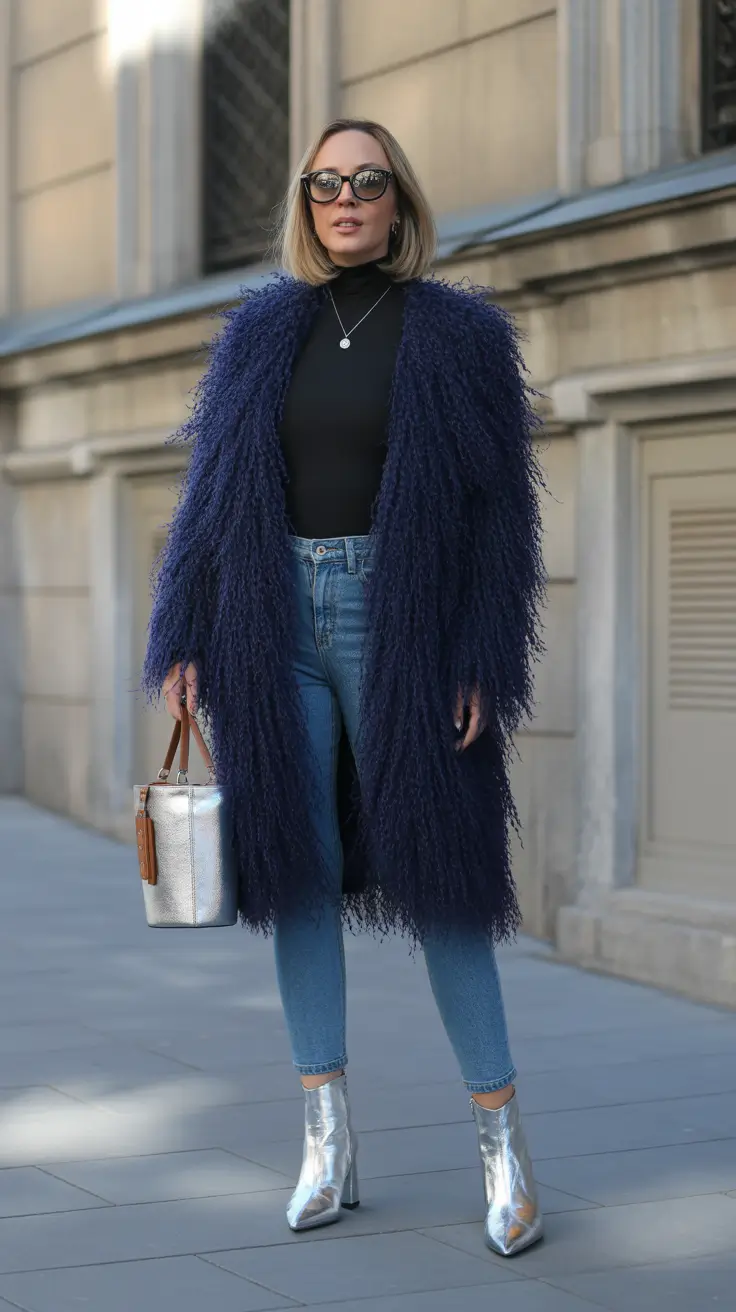 winter outfit inspo 2026 aesthetic Midnight Glam Shag