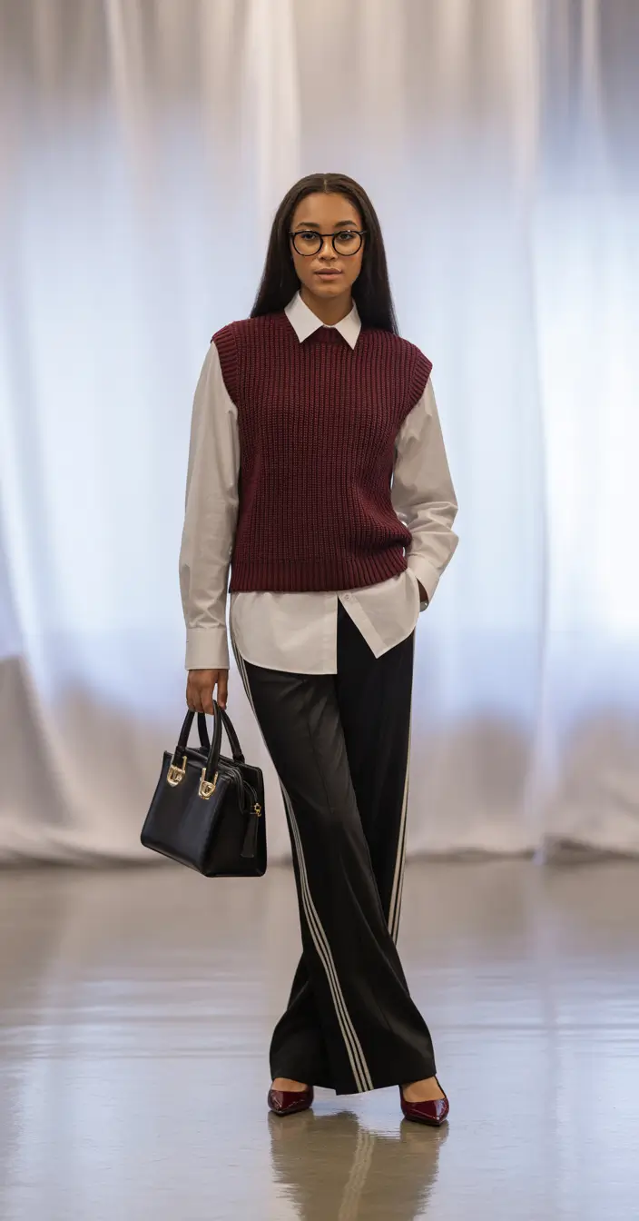 classy girl outfits black women winter Preppy Layering with a Modern Twist