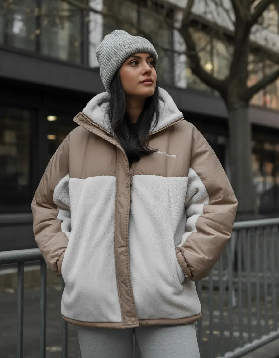 winter outfits inspiration neutral puffer