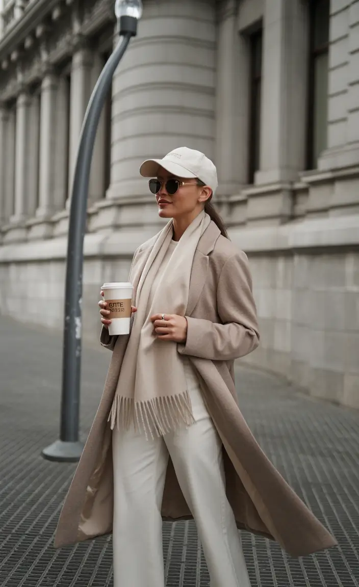 winter outfits aesthetic Minimalist Beige Layers