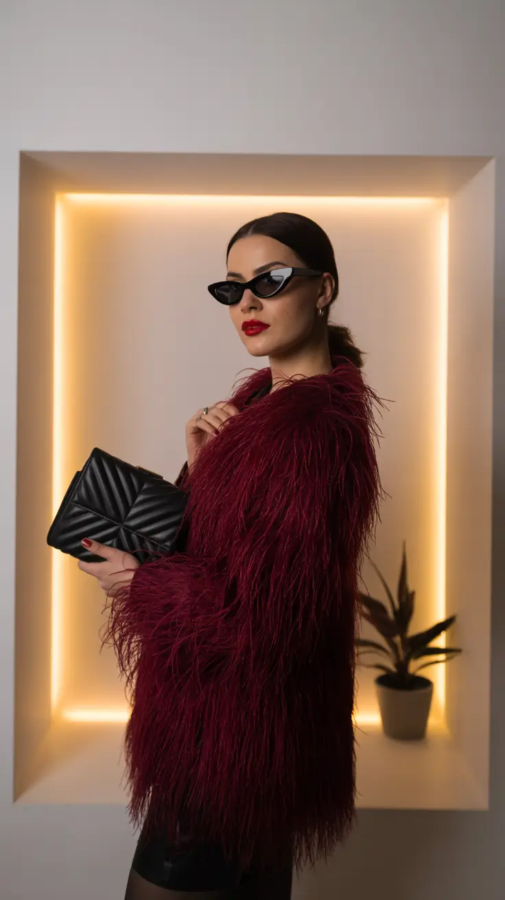 Winter Outfits Cold Weather Feathered Drama