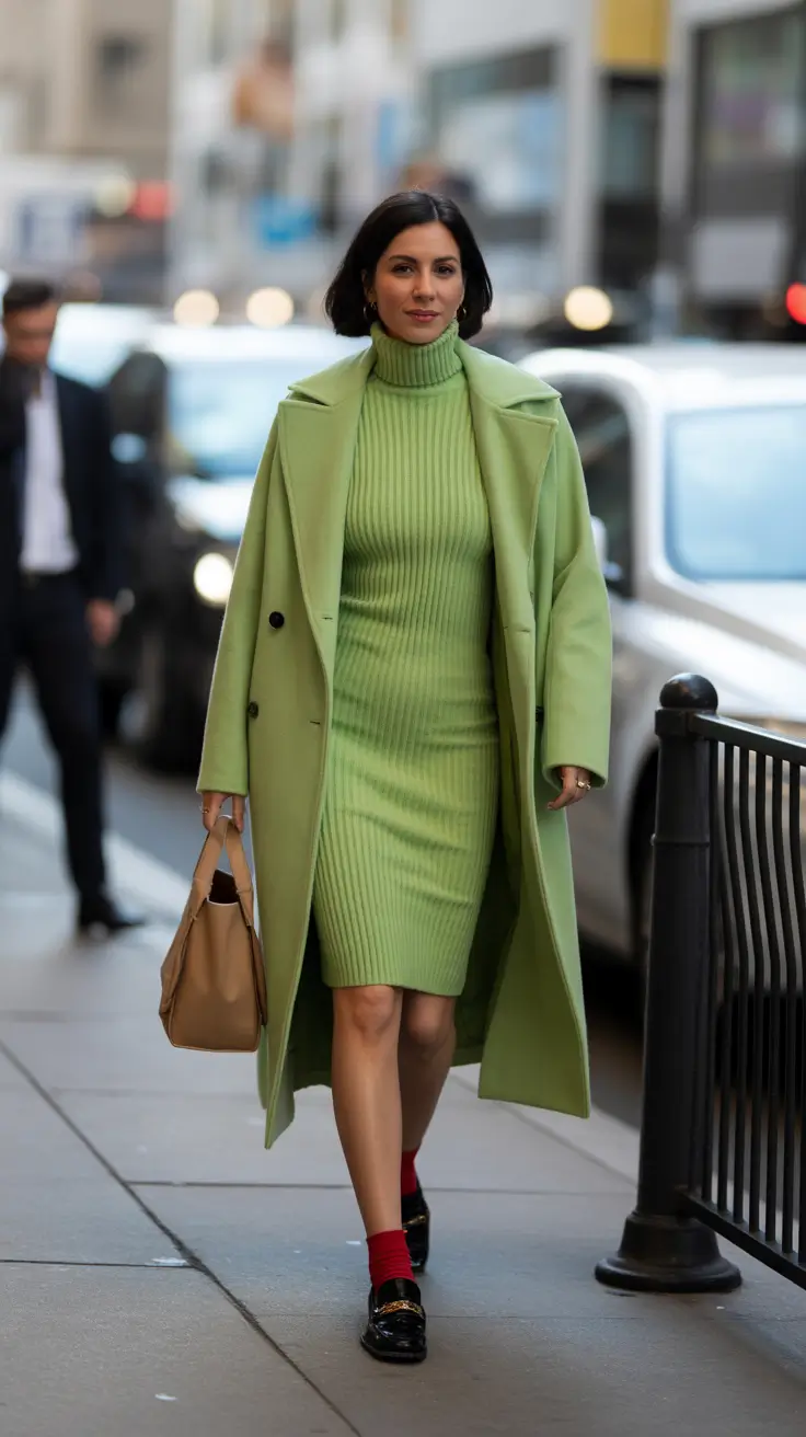 Winter Outfits Cold Weather Lime Green City Sleek