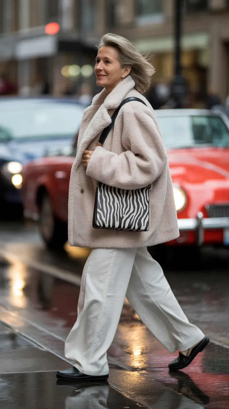 winter outfits over 40 Soft Neutrals with a Playful Touch