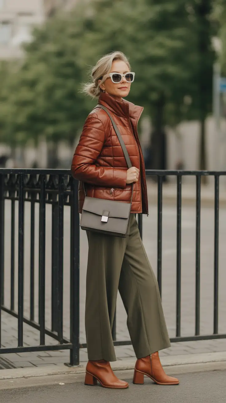 winter outfits over 40 Earthy Warmth with Modern Lines