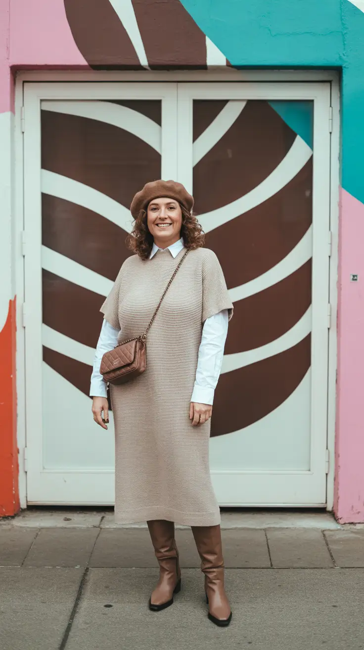 winter outfits over 40 Parisian-Inspired Knit Dress