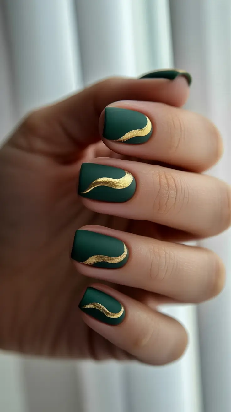 dark winter nails color Emerald Flow