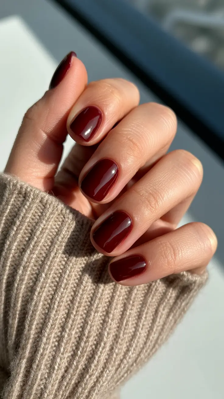 dark winter nails aesthetic Cabernet Glow