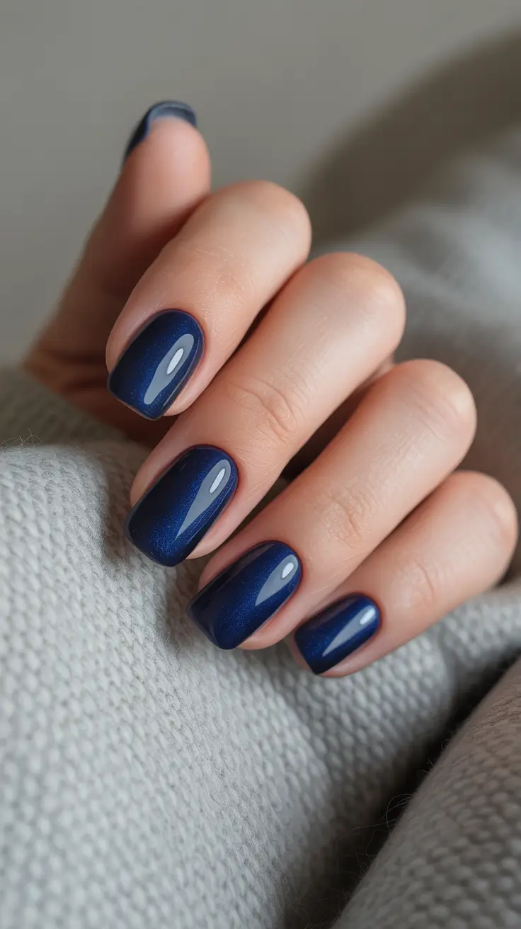 dark winter nails acrylic Cosmic Sapphire Shine