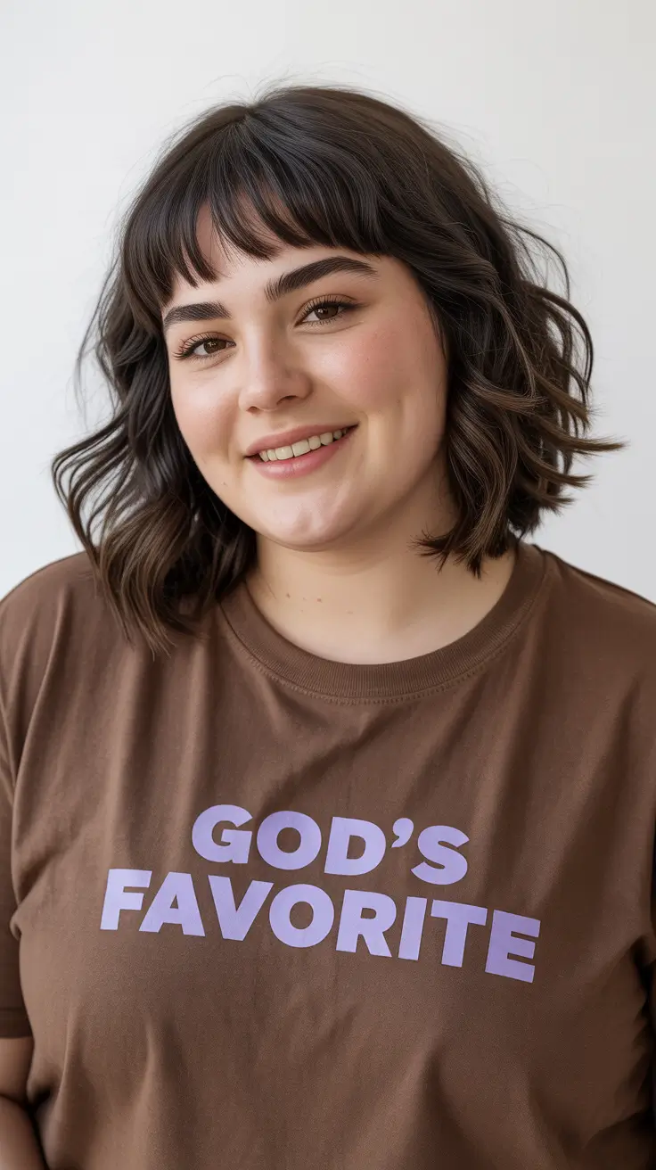 winter haircuts for plus size women Classic Short Bob with Soft Bangs