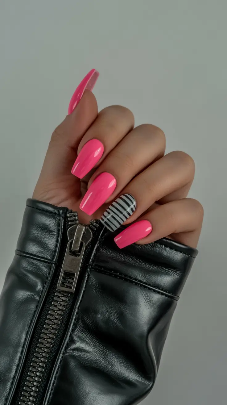 christmas nail designs pink Electric Candy Pop