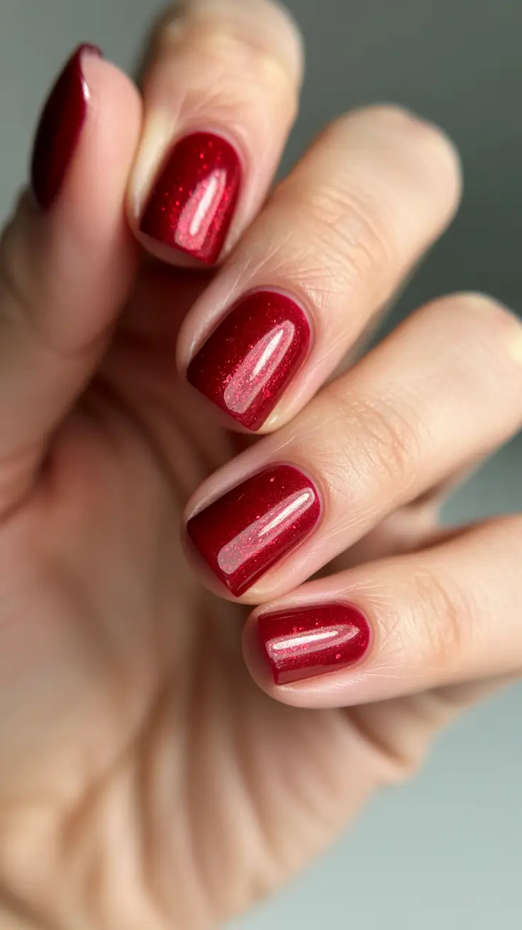 christmas nail designs red Cranberry Shine