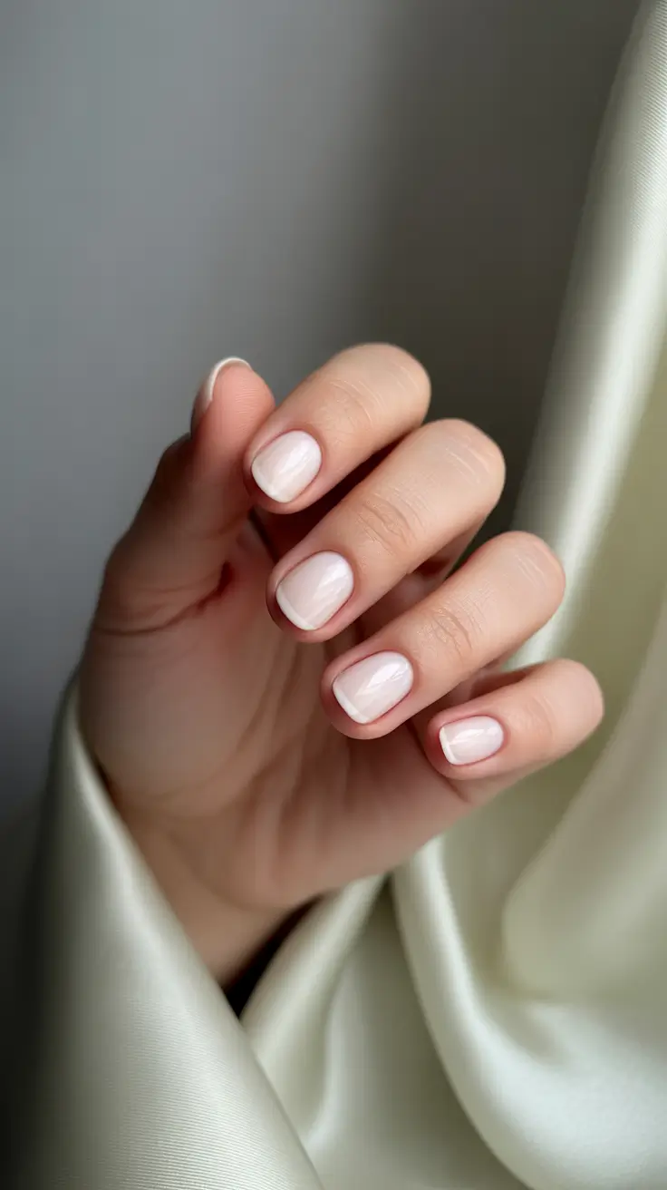 classy winter nails short Soft Nude Short French