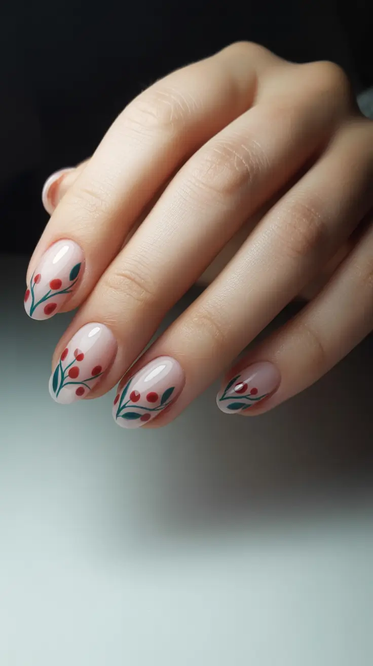 classy winter nails red Winter Berries Nail Art