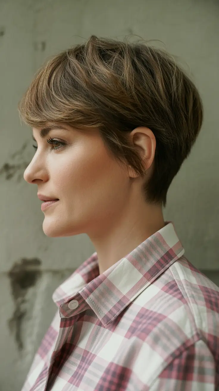 cute winter haircuts for women Soft Soldier Pixie Cut