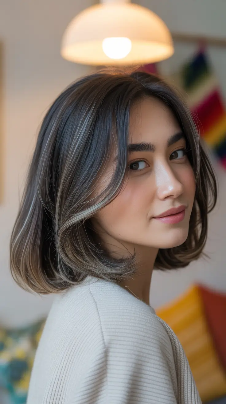 cute winter haircuts for women Silver-Shadow Bob