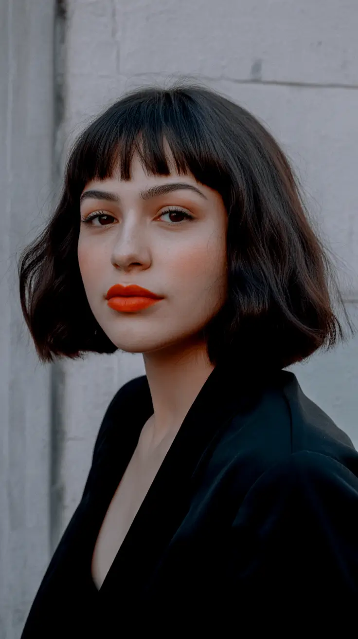 cute winter haircuts for women Jet Black Paris Bob