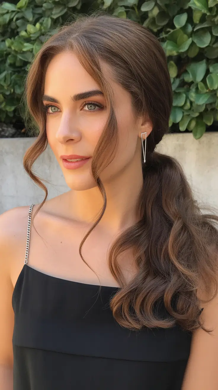 cute winter hairstyles school updo Low Wavy Ponytail with Romantic Face Framing