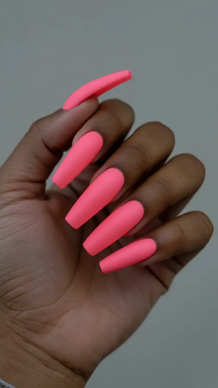 cute winter nails 2025–2026 Frosted Coral