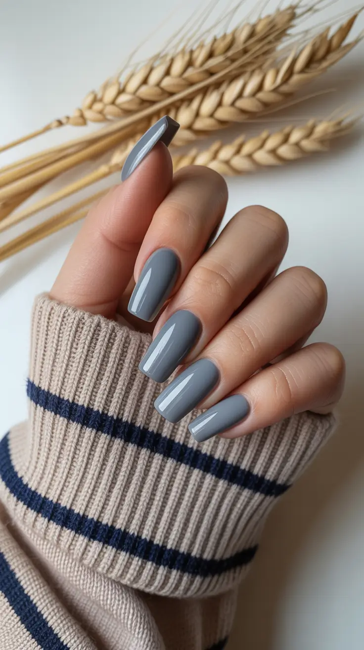 cute winter nails 2025–2026 Gray Serenity