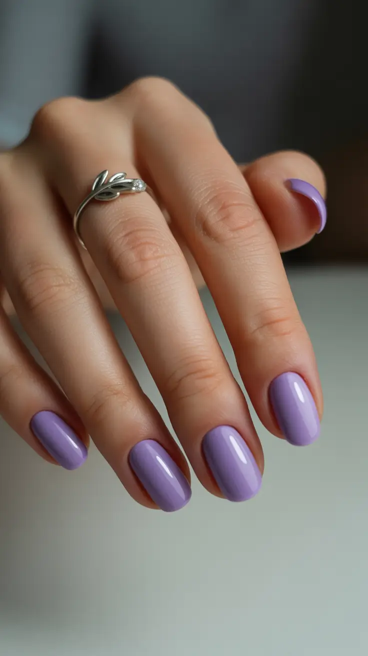 cute winter nails 2025–2026 Lavender Frost