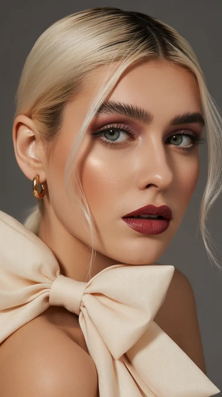 Festive Christmas Hairstyles 2025 Chic Low Bun with Oversized Bow