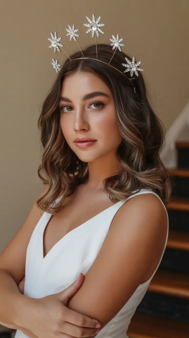 Festive Christmas Hairstyles 2025 Starry Night Waves