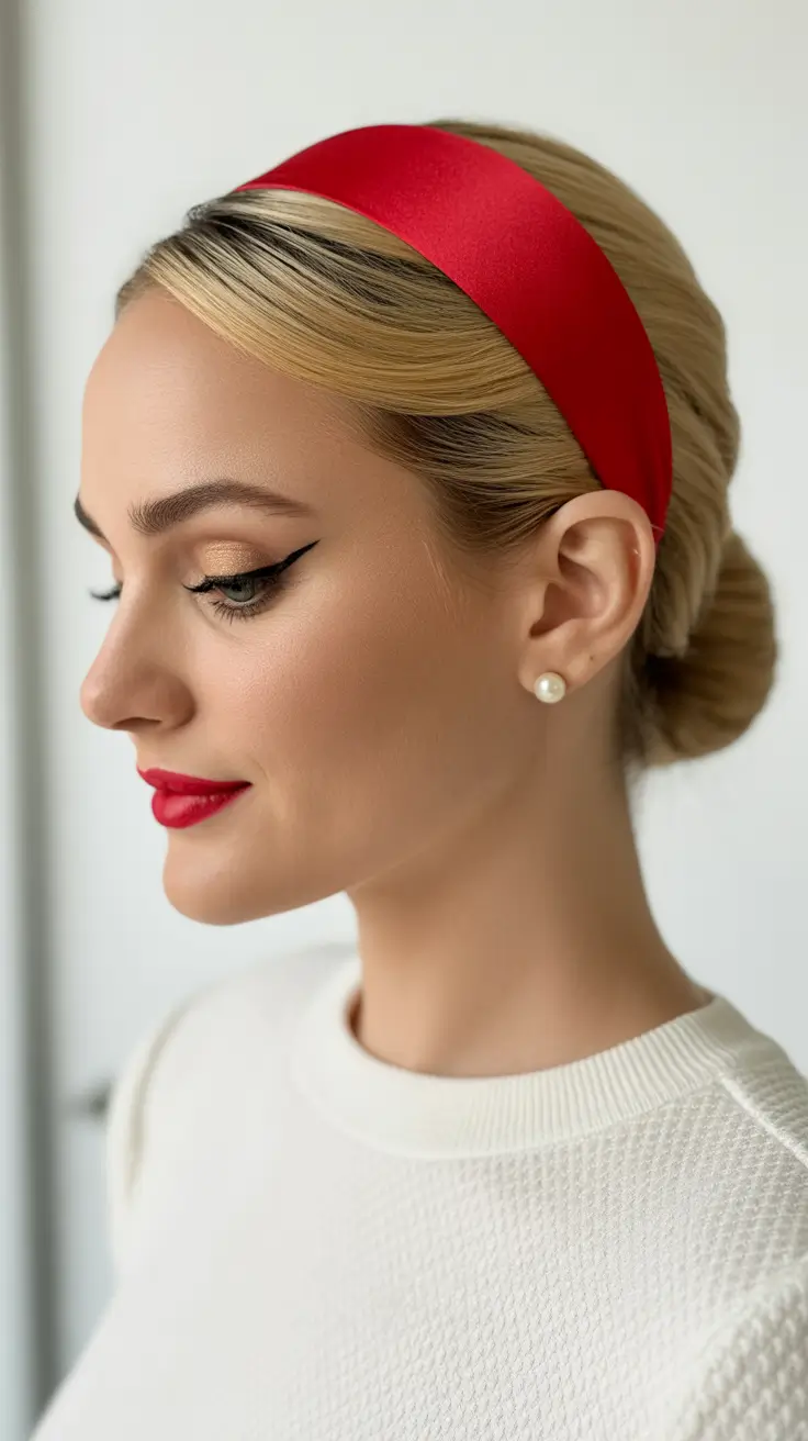 Festive Christmas Hairstyles 2025 Retro Red Ribbon Chic