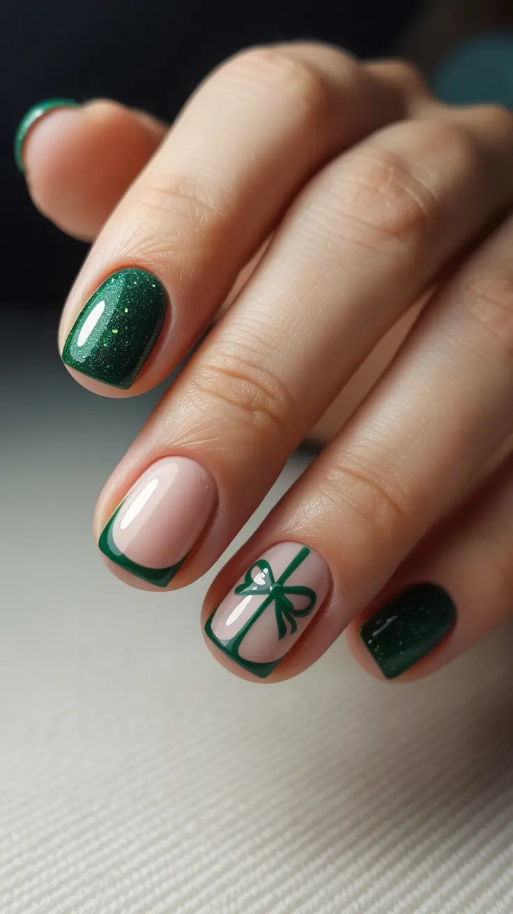 green winter nails ideas Holiday Gift Chic
