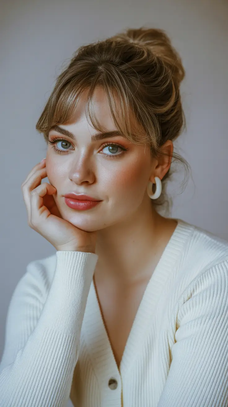 Hair Color Trends Winter 2025-2026 Champagne Blonde Updo