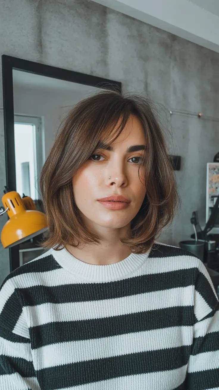 Hair Color Trends Winter 2025-2026 Chestnut-Toned Bob