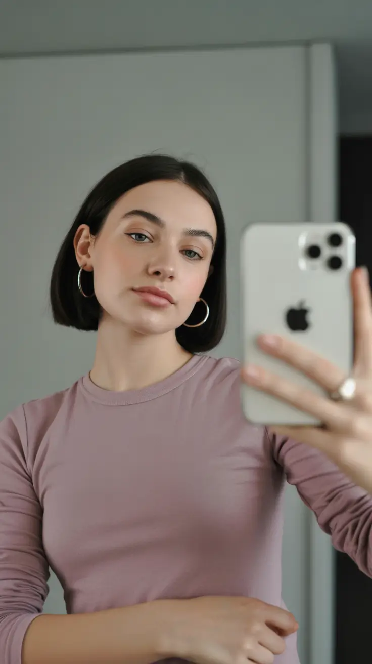 Hair Color Trends Winter 2025-2026 Minimalist Jet Bob