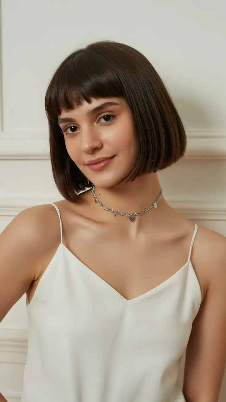 Hair Color Trends Winter 2025-2026 Chocolate French Bob