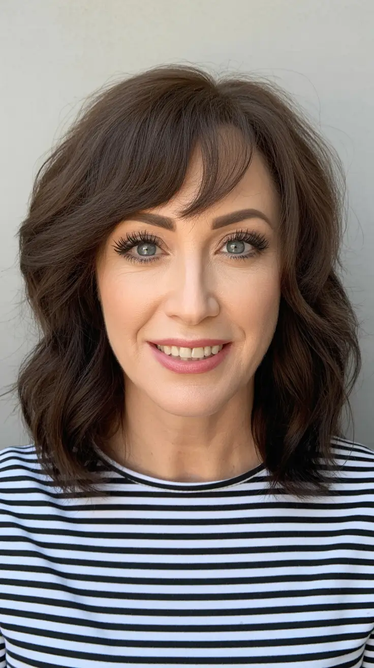 haircuts for women over 40 2026 Textured Mid-Length Shag