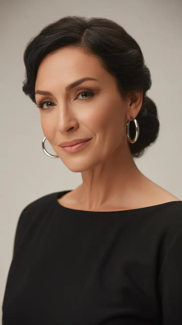 best haircuts for over 40 women Classic Polished Low Bun