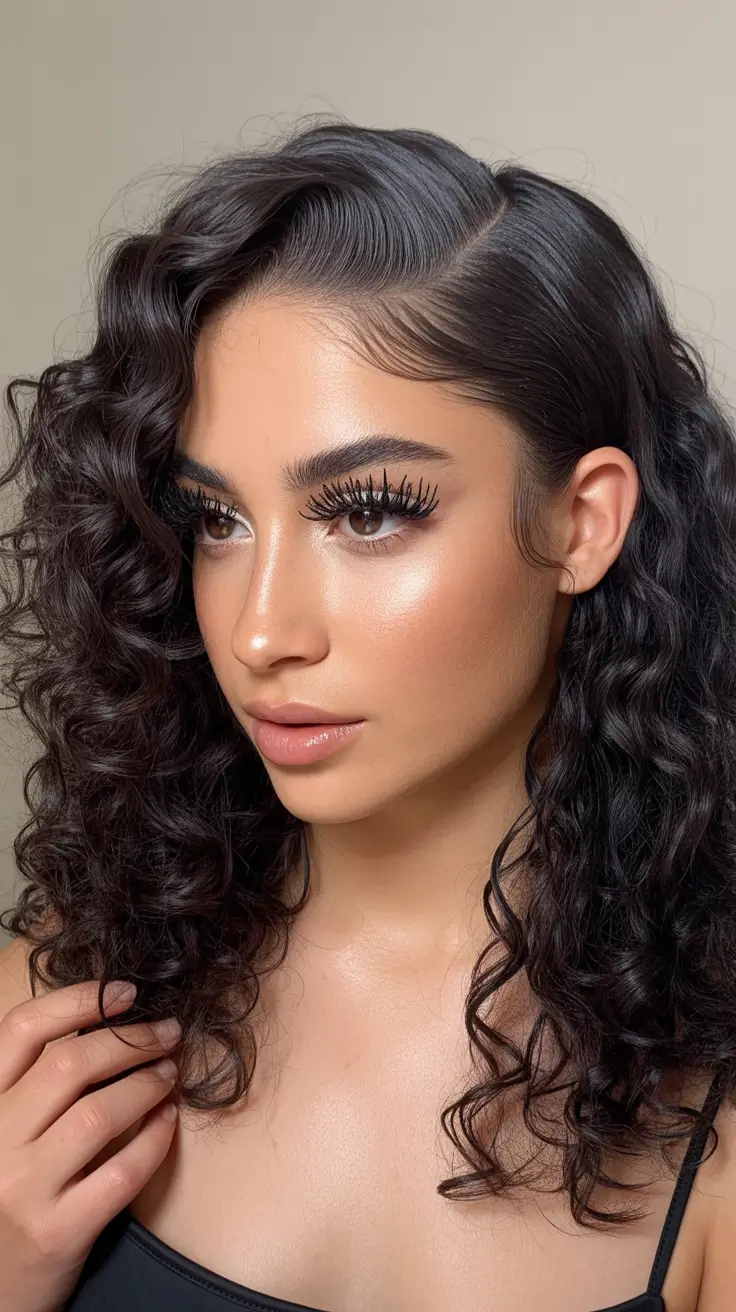 winter haircuts medium round faces Defined Winter Curls