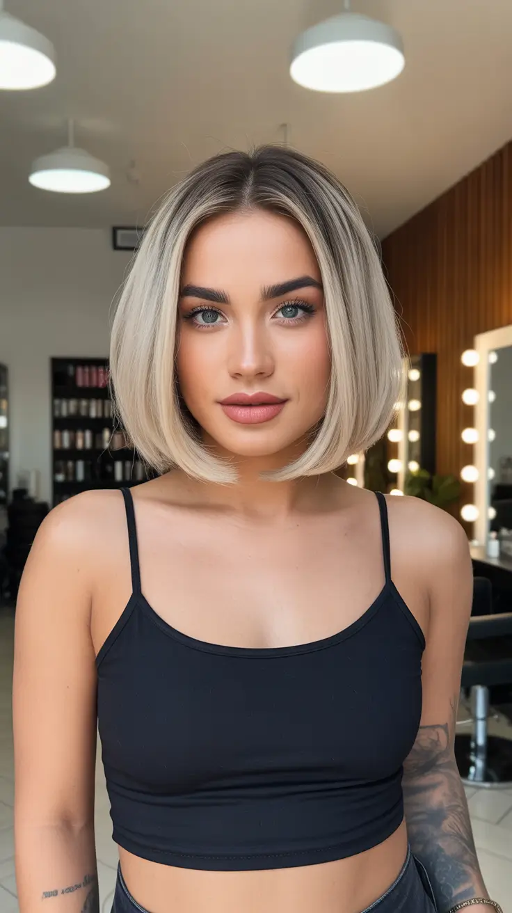 winter haircuts medium long bobs Vanilla Blonde Bob