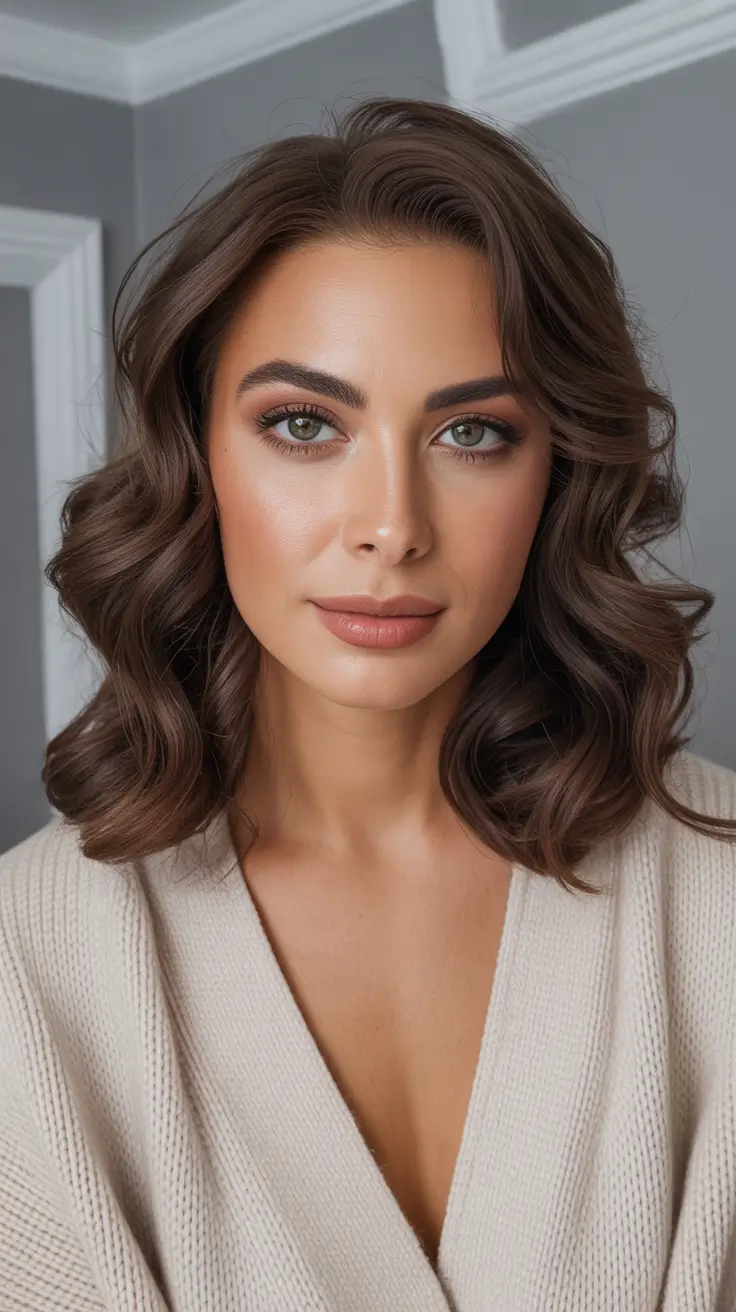 winter haircuts medium long bobs Chocolate Luxe Curls