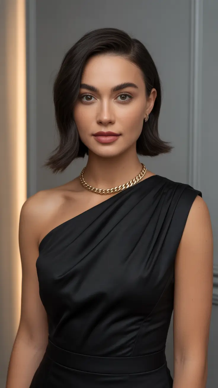 medium haircut winter 2026 Softly Sculpted Side-Part Bob