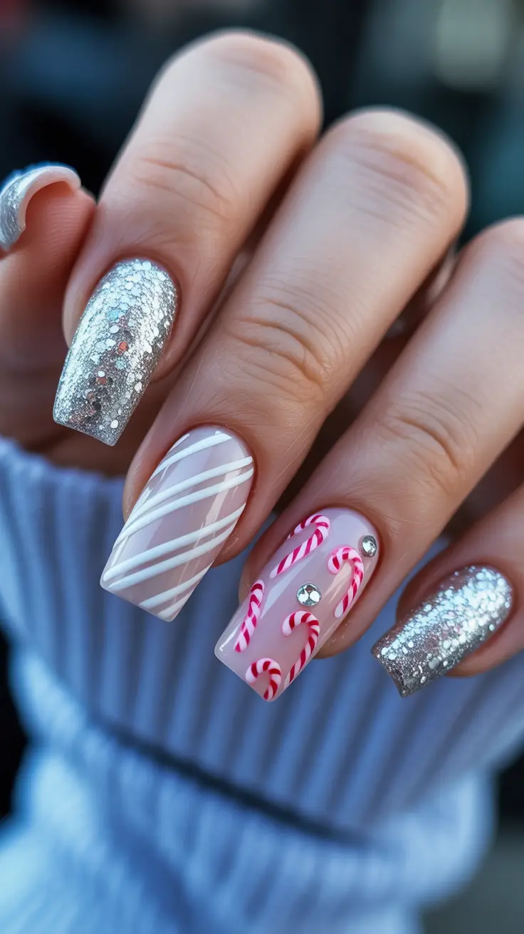 Modern Acrylic Nails Winter 2025–2026 Sweet Candy Glam