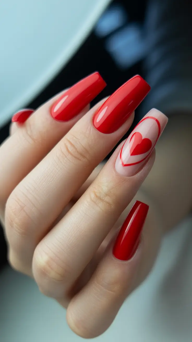 Modern Acrylic Nails Winter 2025–2026 Heart of Winter